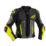 Ixon Ixon jacket leather vendetta evo black/anthracite/yellow