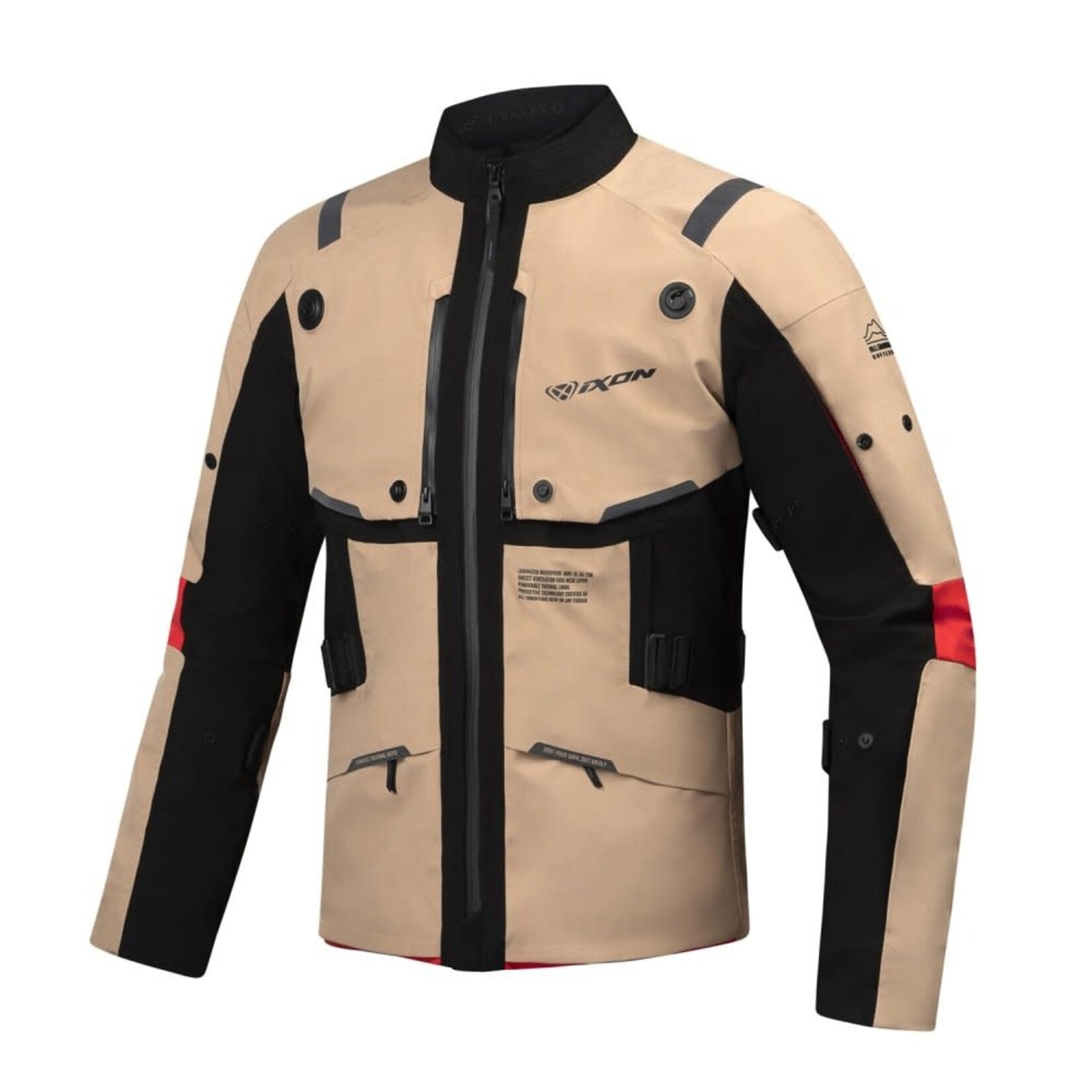 Ixon Ixon jacket textile m-skeid sand/black/red