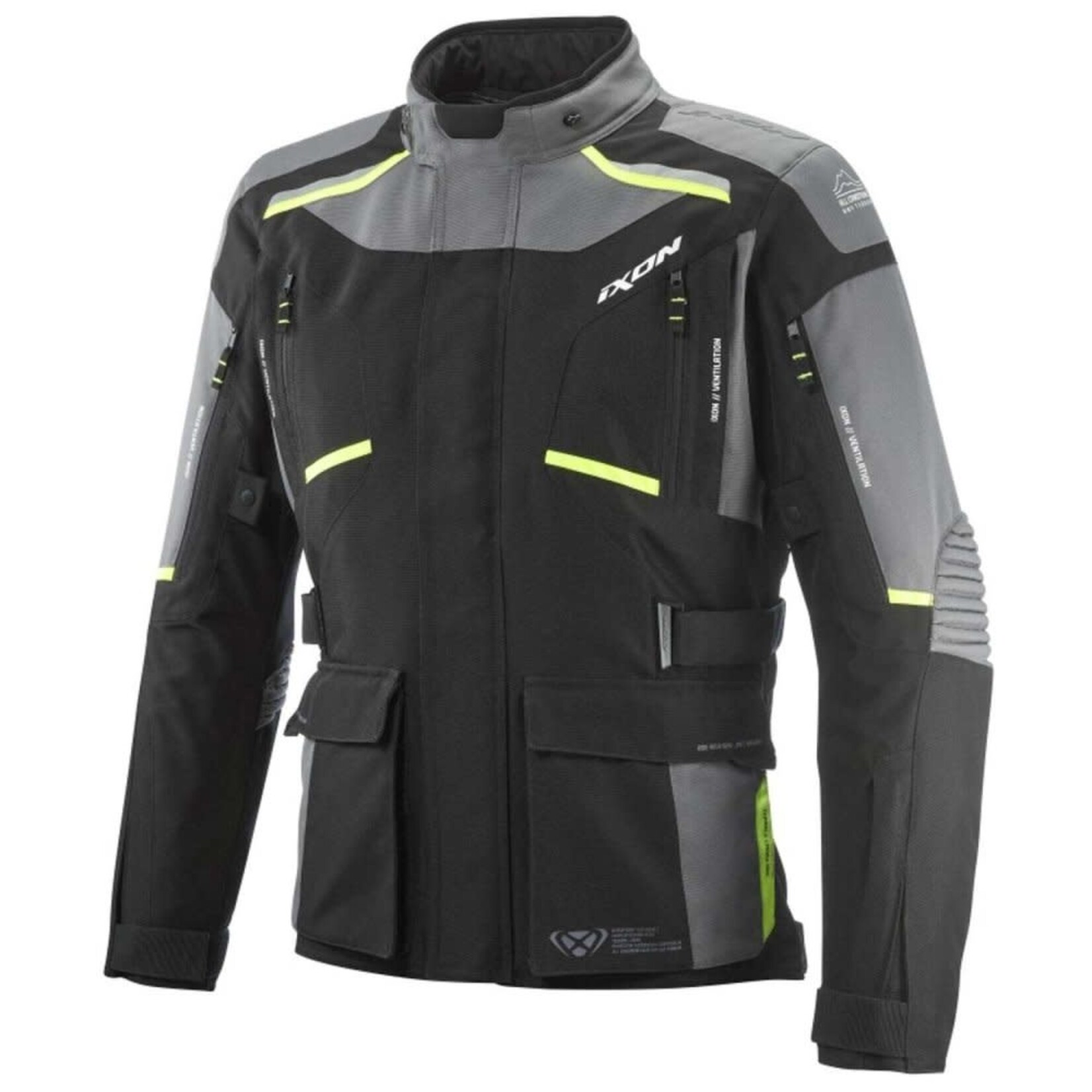 Ixon Ixon jacket textile midgard black/grey/bright yellow