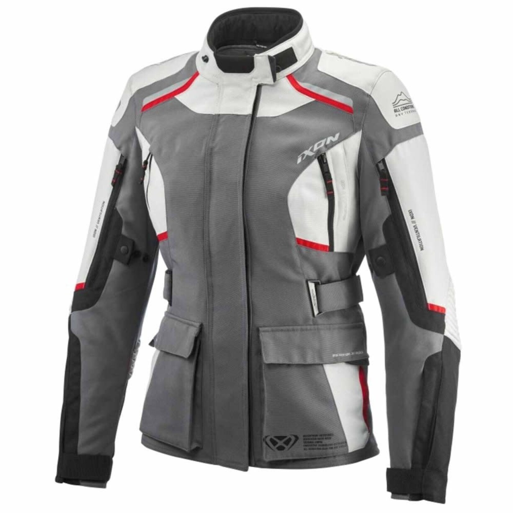 Ixon Ixon jacket textile ladies midgard grey/black/red