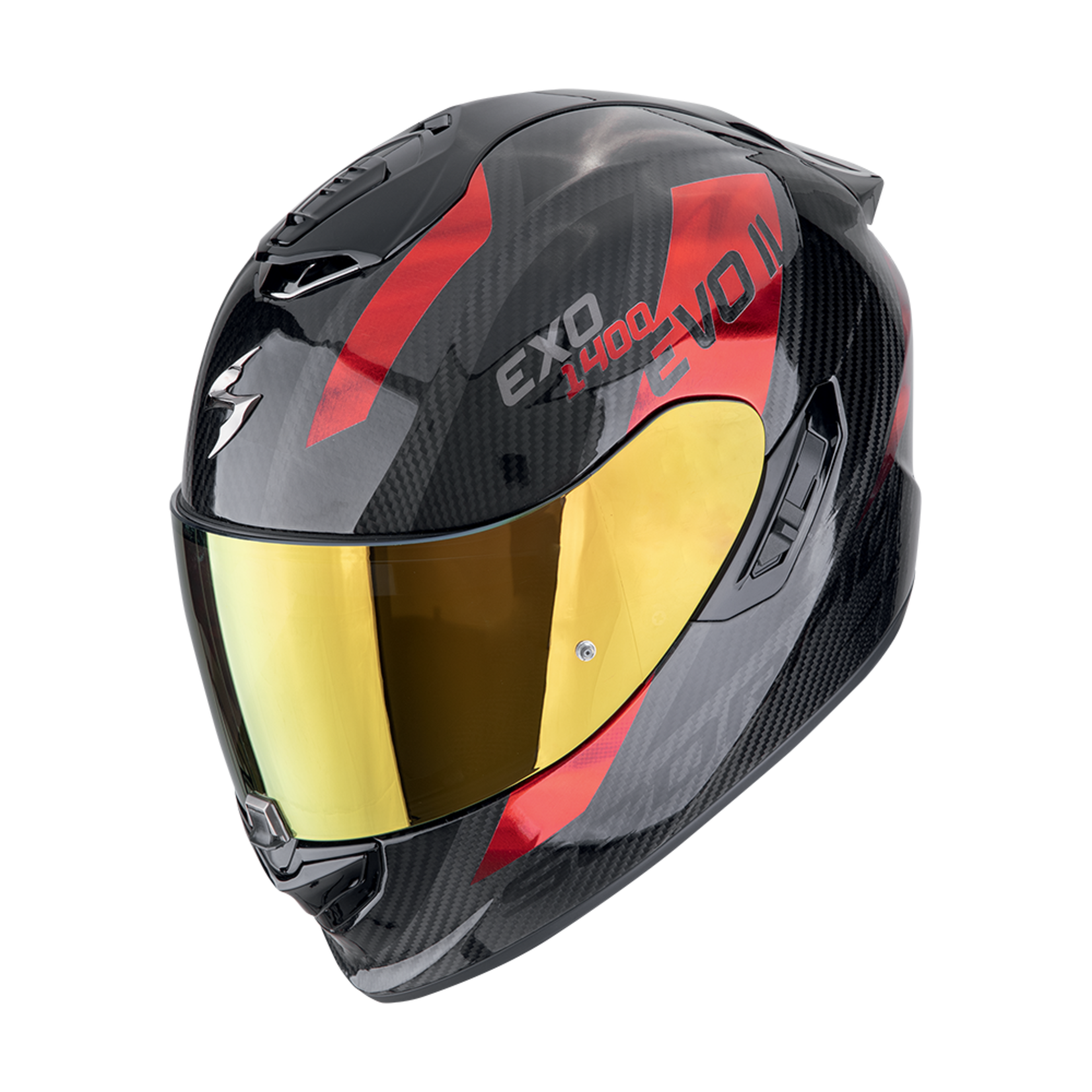 Scorpion Scorpion helmet EXO-1400 EVO II CARBON AIR PLATTED black/red