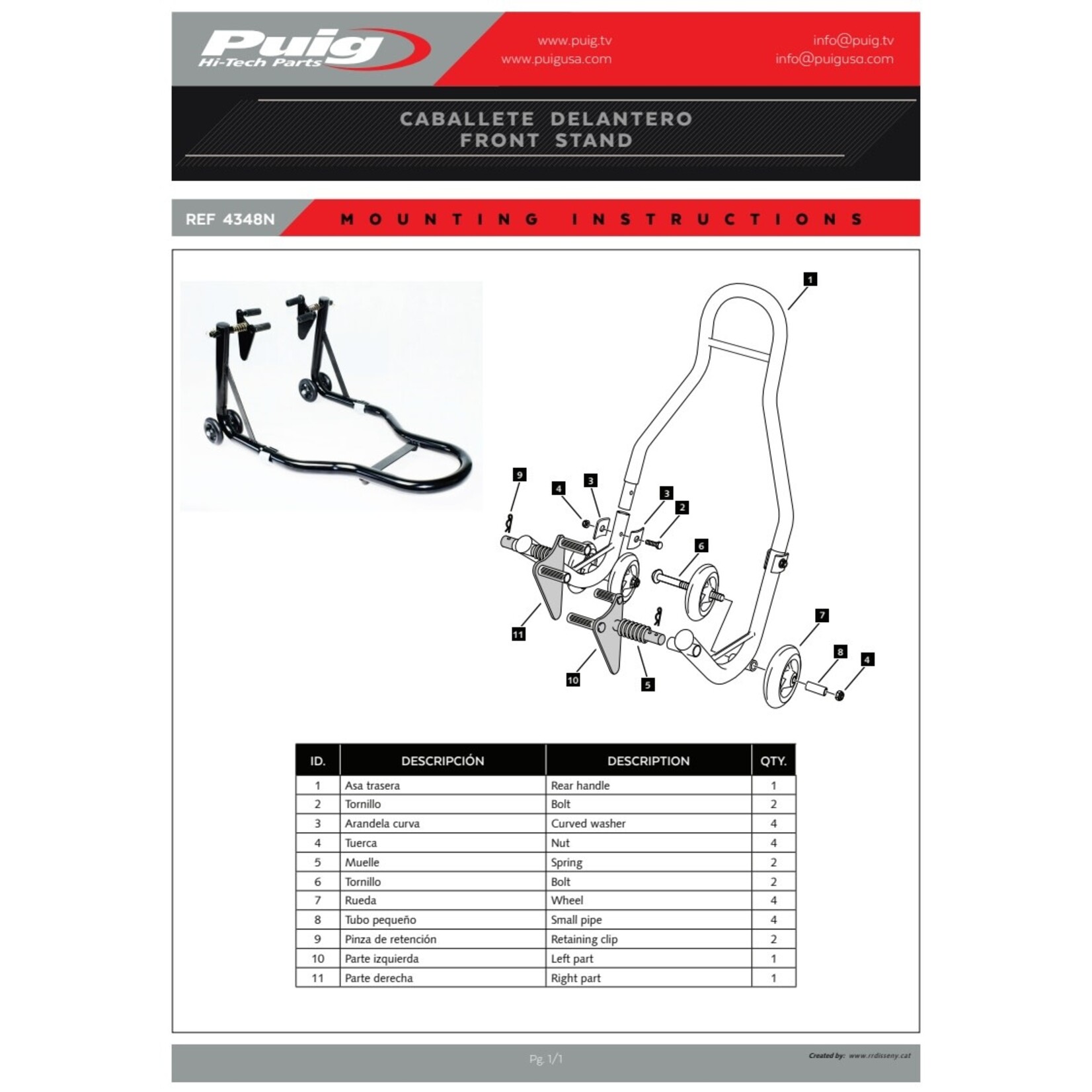 Puig Puig paddock front stand black