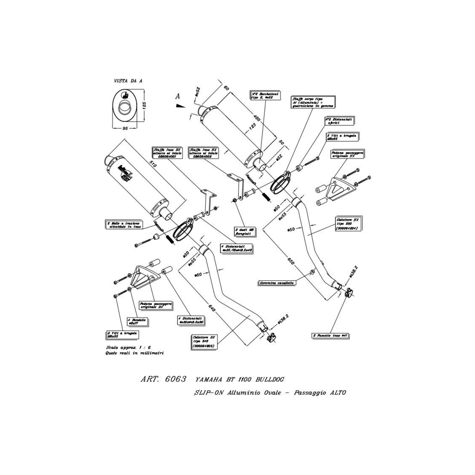 Leo-Vince Leo Vince exhaust Yamaha. BT1100 bulldog hi. ovale alluminium