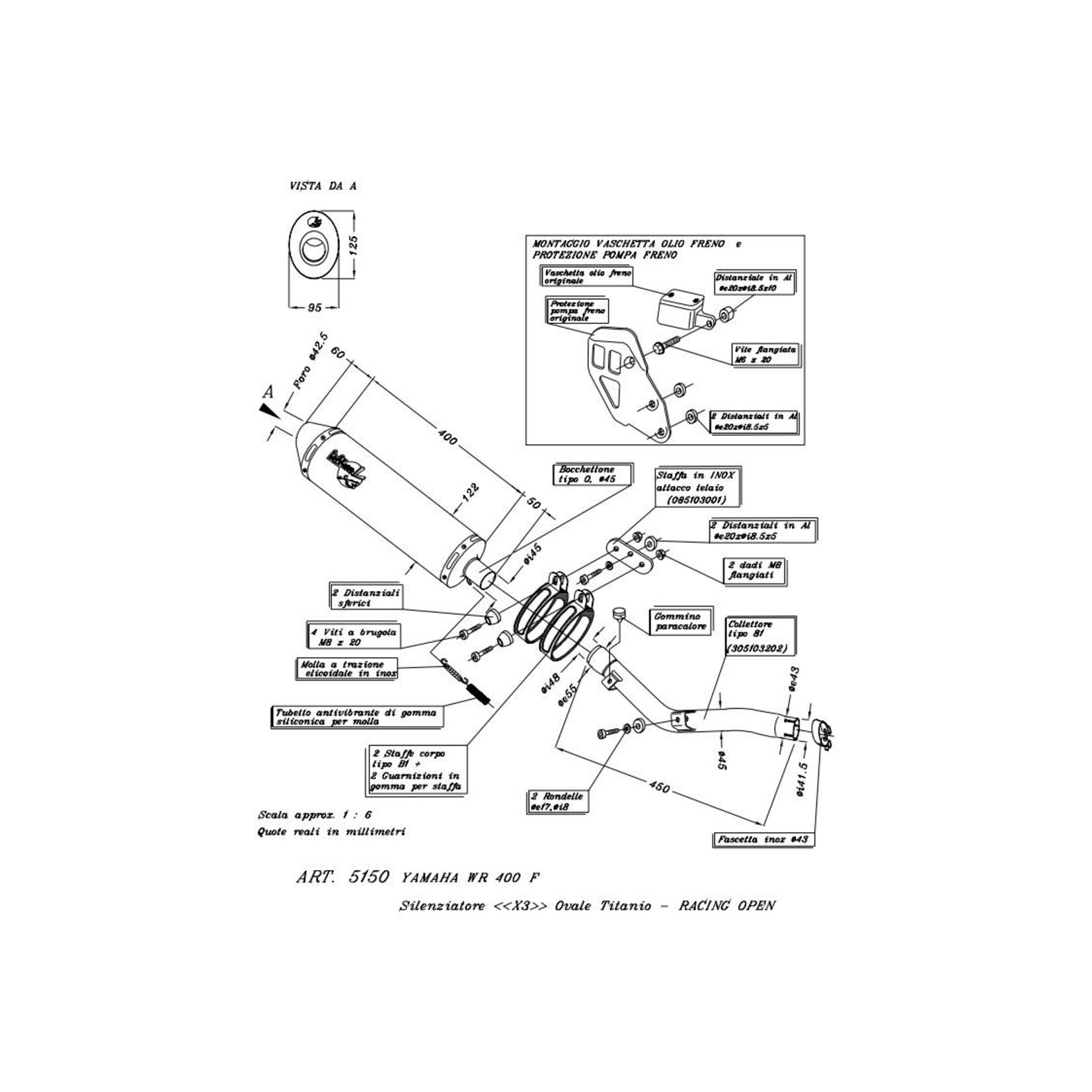 Leo-Vince Leo Vince exhaust Yamaha. WR400 F Open Ovale Titanium