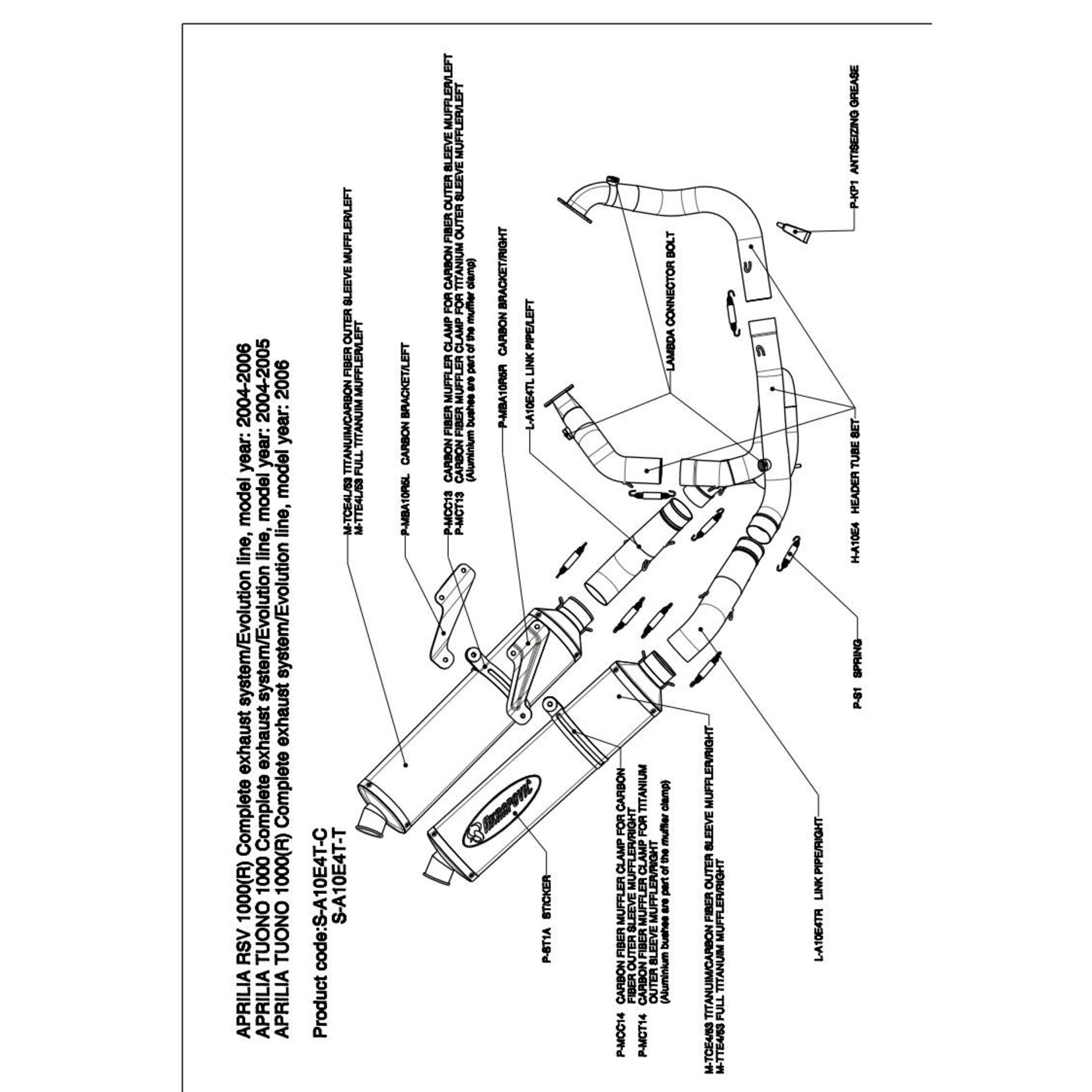 Akrapovic Akrapovic Apr. RSV 1000 04 full titanium