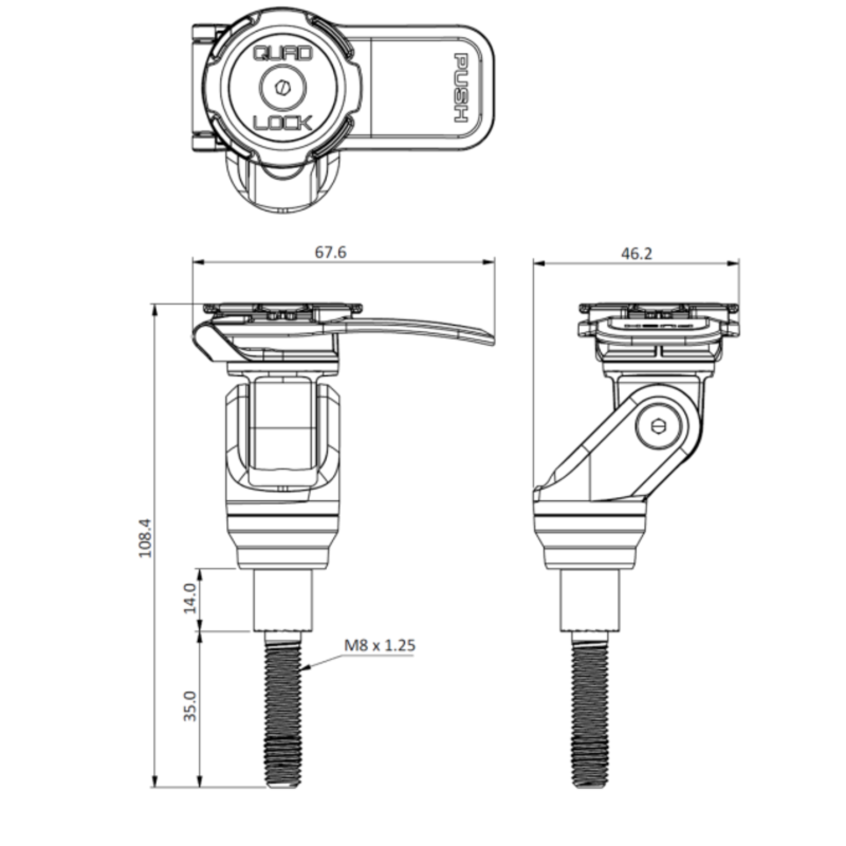 Quad-Lock QUAD LOCK Handlebar Clamp Mount