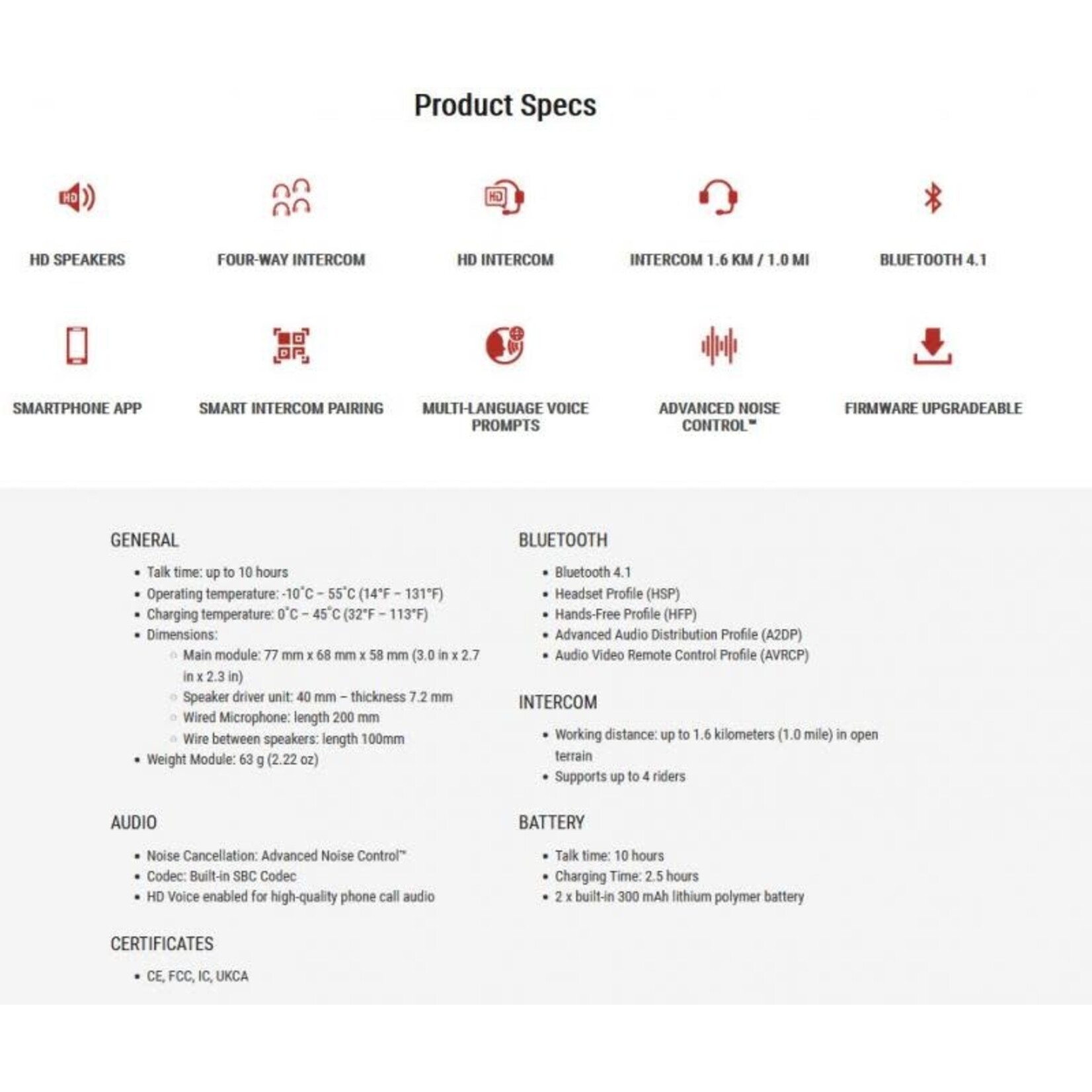 Sena Sena system acs10 arai (Quantic/RX-7V/RX-7V EVO)
