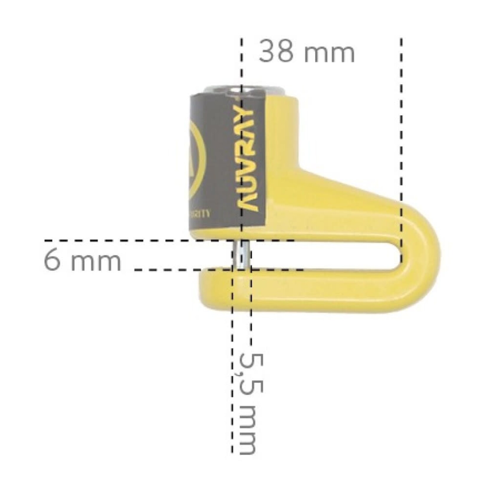 Auvray Auvray disc lock bd 16 scooter dia 16mm yellow/black