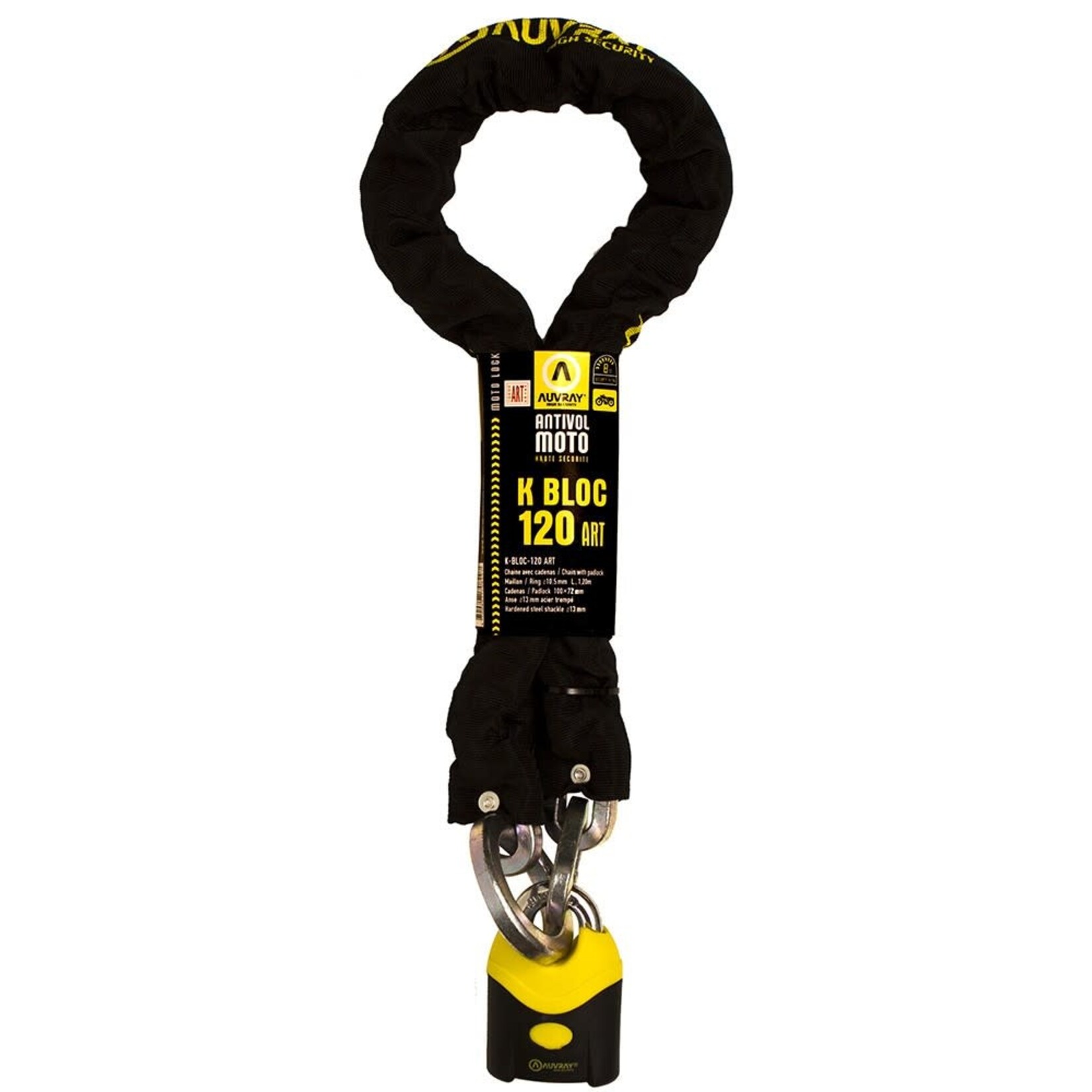 Auvray Auvray chain k-bloc dia 10,5 mm ART 120 cmm / lock k-bloc dia 13mm 74X112 mm