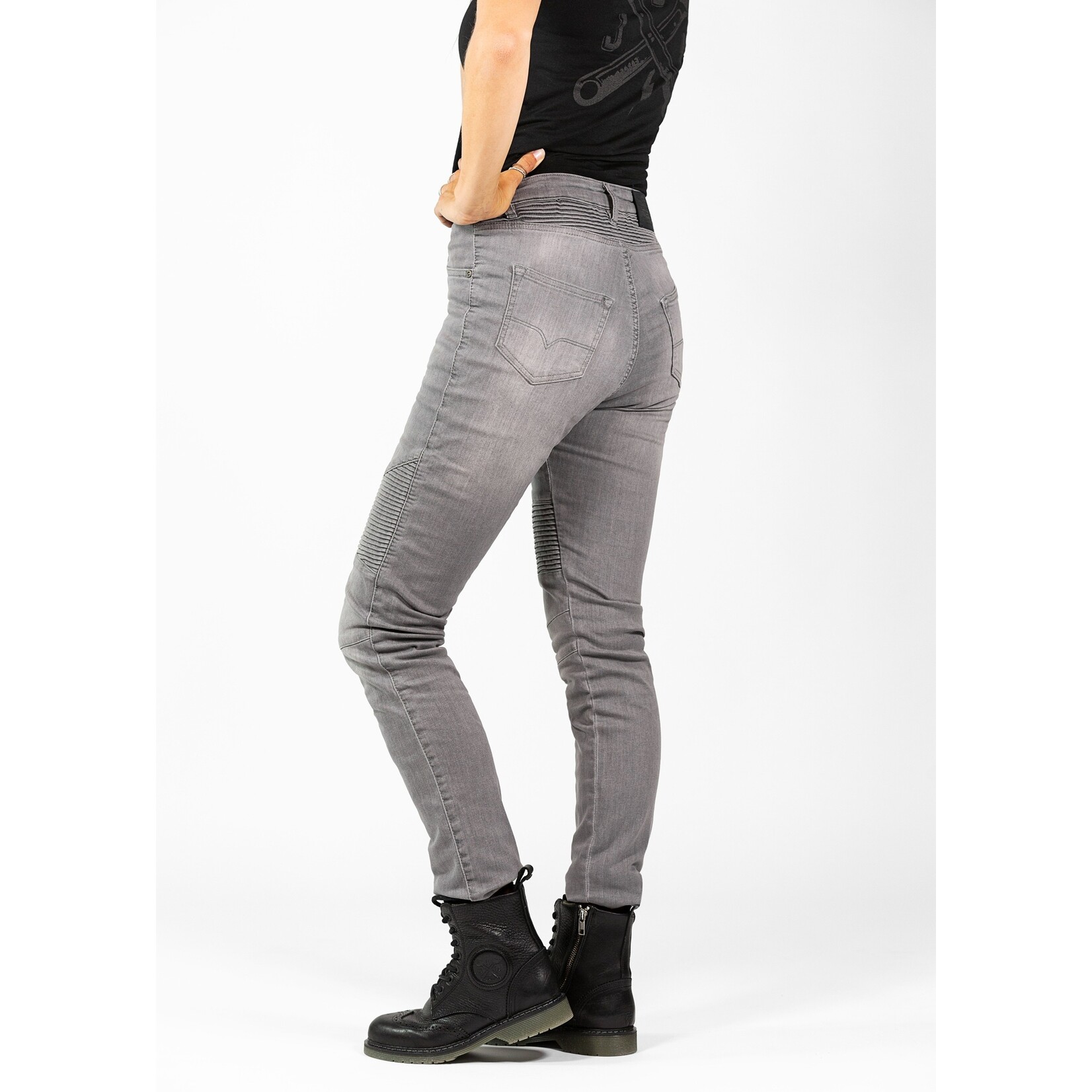 John Doe John Doe jeans ladies betty biker light grey