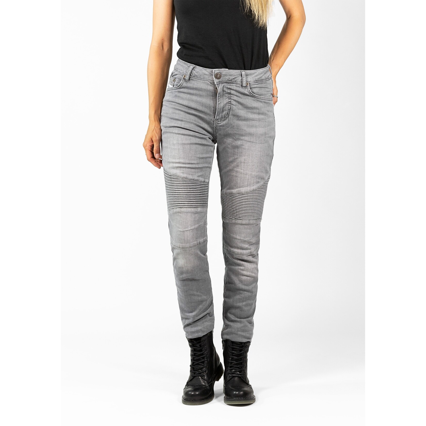 John Doe John Doe jeans ladies betty biker light grey