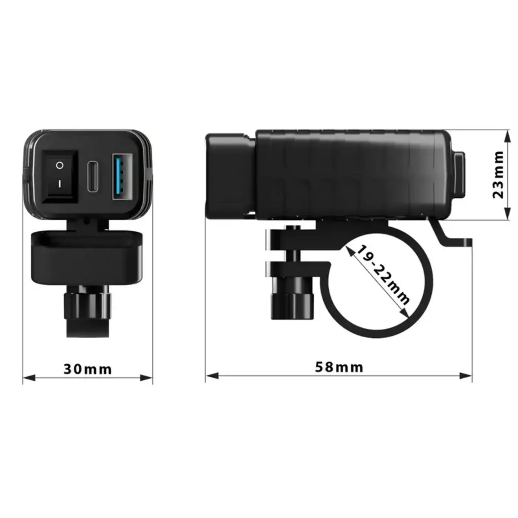 Ultimate Ultimate accessory handlebar usb-A + usb-c
