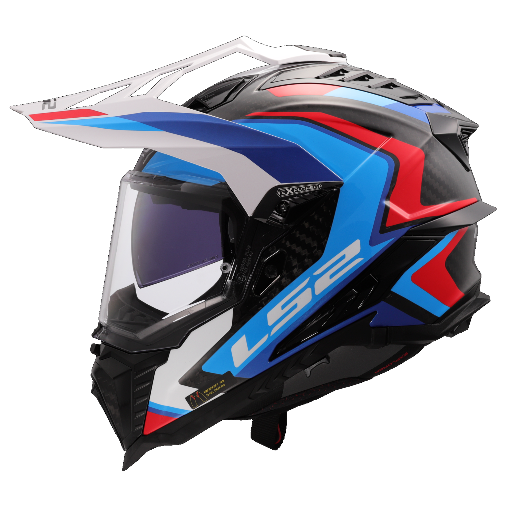 LS2 LS2 MX701 C EXPLORER FRONTIER II GLOSS WHITE BLUE