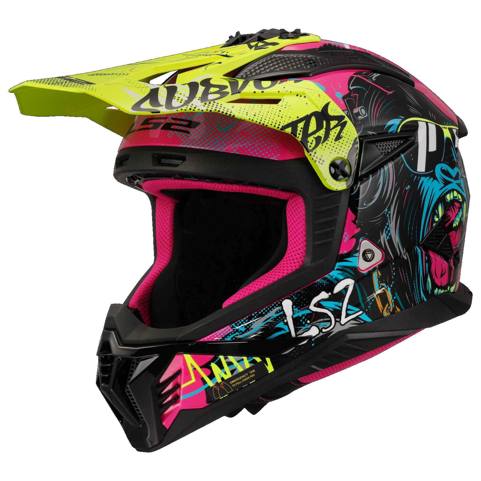 LS2 LS2 MX708 FAST II GORILLA PURPLE H-V YELLOW