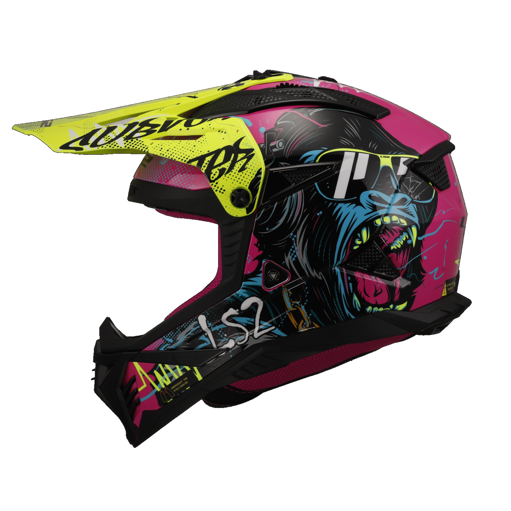 LS2 LS2 MX708 FAST II GORILLA PURPLE H-V YELLOW