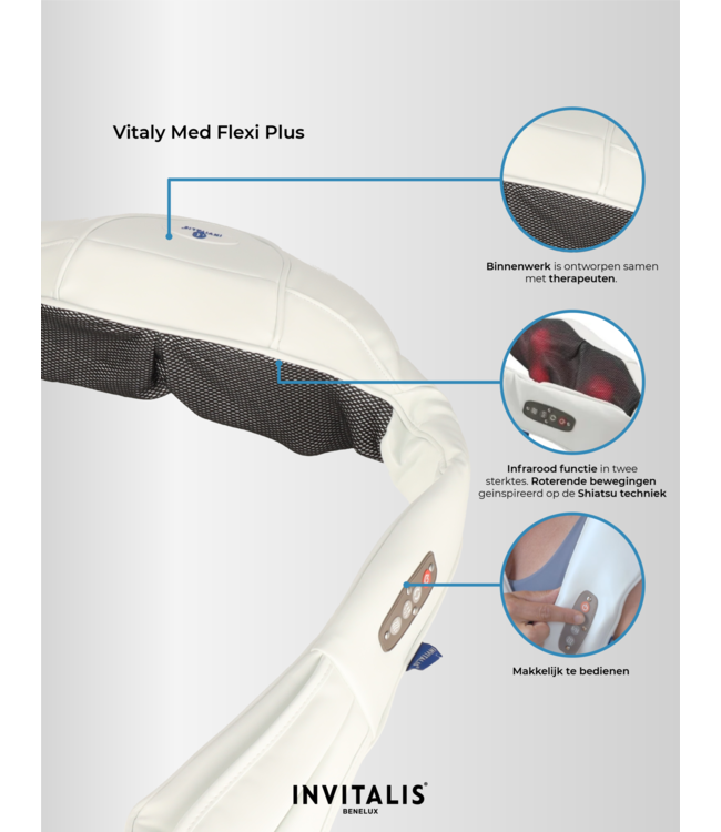 Invitalis Vitaly Med Flexi Plus ceinture de massage puissante avec infrarouge