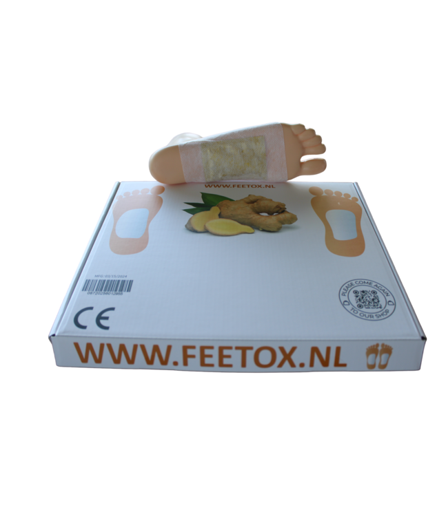 Feetox Patch de pied détox | gingembre (32 pièces) - Détox, meilleur métabolisme, meilleur sommeil, plus d'énergie