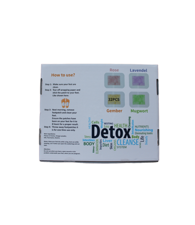 Feetox Patch de pied détox | gingembre (32 pièces) - Détox, meilleur métabolisme, meilleur sommeil, plus d'énergie