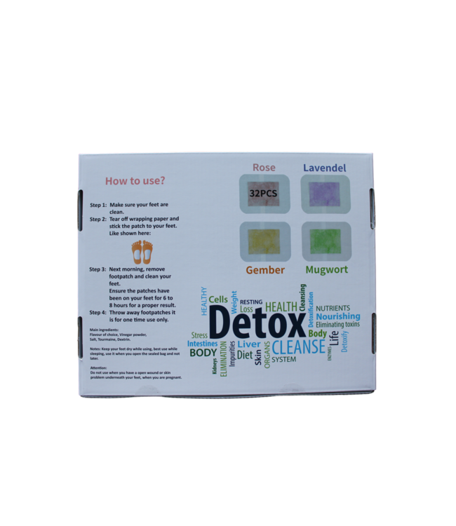 Feetox Detoksykujący plaster na stopy | Róża (32 sztuki) - Detoks, lepszy metabolizm, lepszy sen, więcej energii