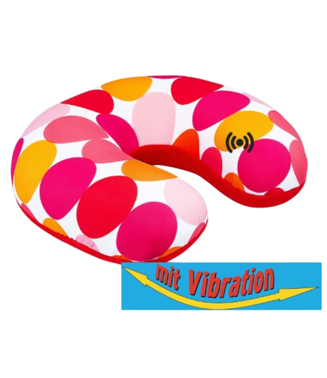 Invitalis  Kuschel Maxx cuscino da viaggio per il collo cerchio arancione con vibrazione