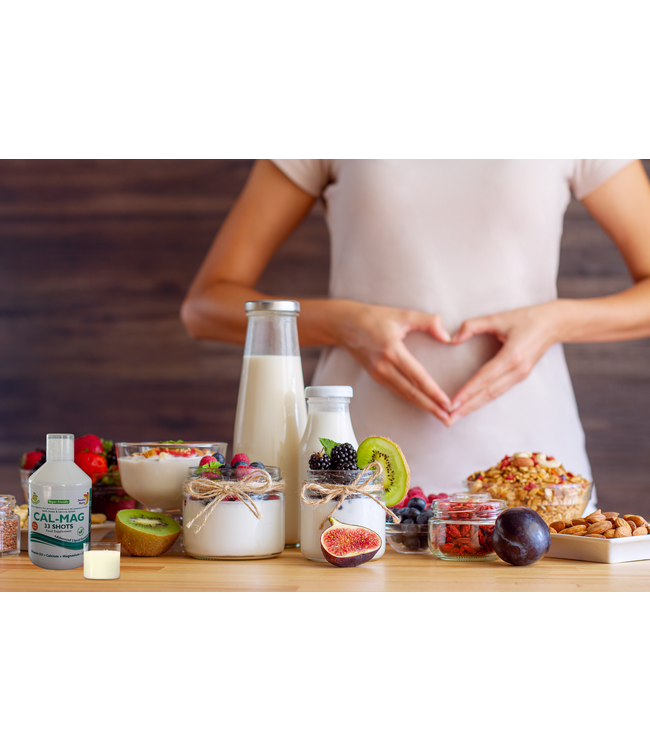 Swedish Healtbrand Wapń-magnez Witamina w płynie (BEZ GMO) na 33 dni zawiera miarkę, cynk, witamina C+D, wegańska, bezglutenowa, bez drożdży, zawartość 500 ml, porcja dzienna 15 ml