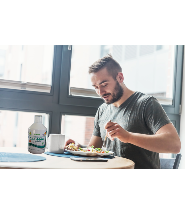 Swedish Healtbrand Wapń-magnez Witamina w płynie (BEZ GMO) na 33 dni zawiera miarkę, cynk, witamina C+D, wegańska, bezglutenowa, bez drożdży, zawartość 500 ml, porcja dzienna 15 ml