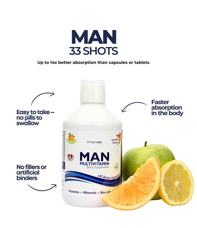 Swedish Healtbrand Probiotiques + Multivitamines pour hommes