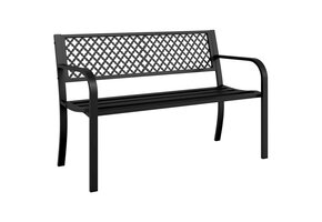 vidaXL Tuinbank Zwart Staal 119cm - Nieuwstaat - 45% Korting!