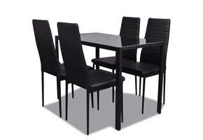 vidaXL Eethoek 5-delig Zwart - 68% Korting! (Schroeven Missen)