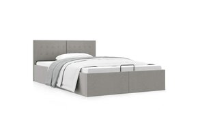 vidaXL Bedframe 140x200 Lichtgrijs m. Opbergruimte -35%