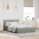 vidaXL Bedframe 140x200 Lichtgrijs m. Opbergruimte -35%