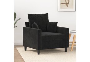 vidaXL Fluweel Zwarte Fauteuil - 60cm - Nu 35% Korting!