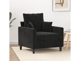 vidaXL Fluweel Zwarte Fauteuil - 60cm - Nu 35% Korting!