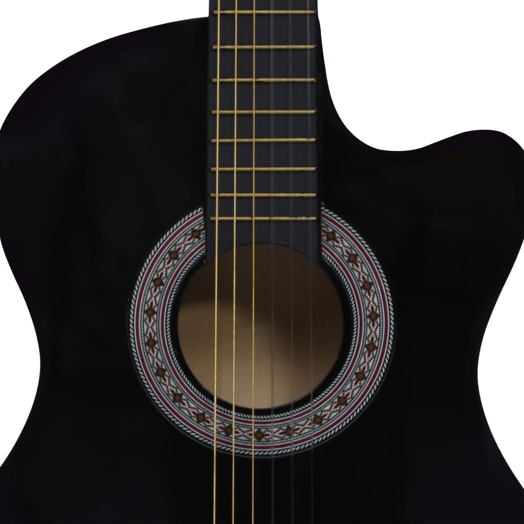 Gitaar Cutaway 38" Zwart - 45% Korting! Western Klassiek