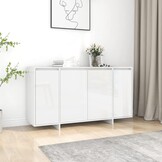 VidaXL Dressoir Wit Hoogglans 135cm - 42% Korting!