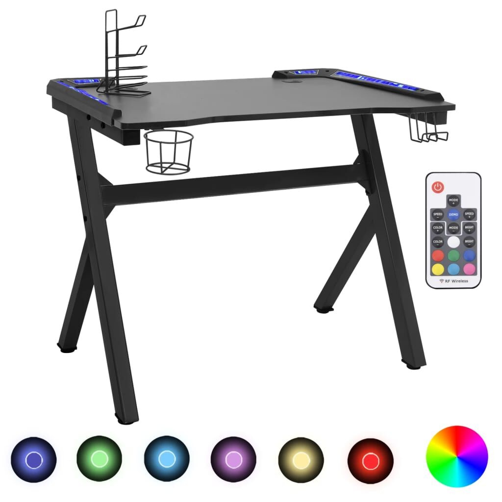 Gaming Bureau LED Zwart - Topdeal! 53% Korting