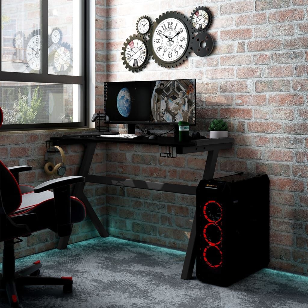 Gaming Bureau LED Zwart - Topdeal! 53% Korting