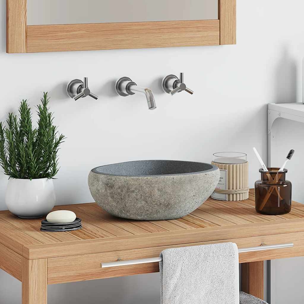 vidaXL Riviersteen Wastafel Ovaal - Uniek Design - 35% Korting!