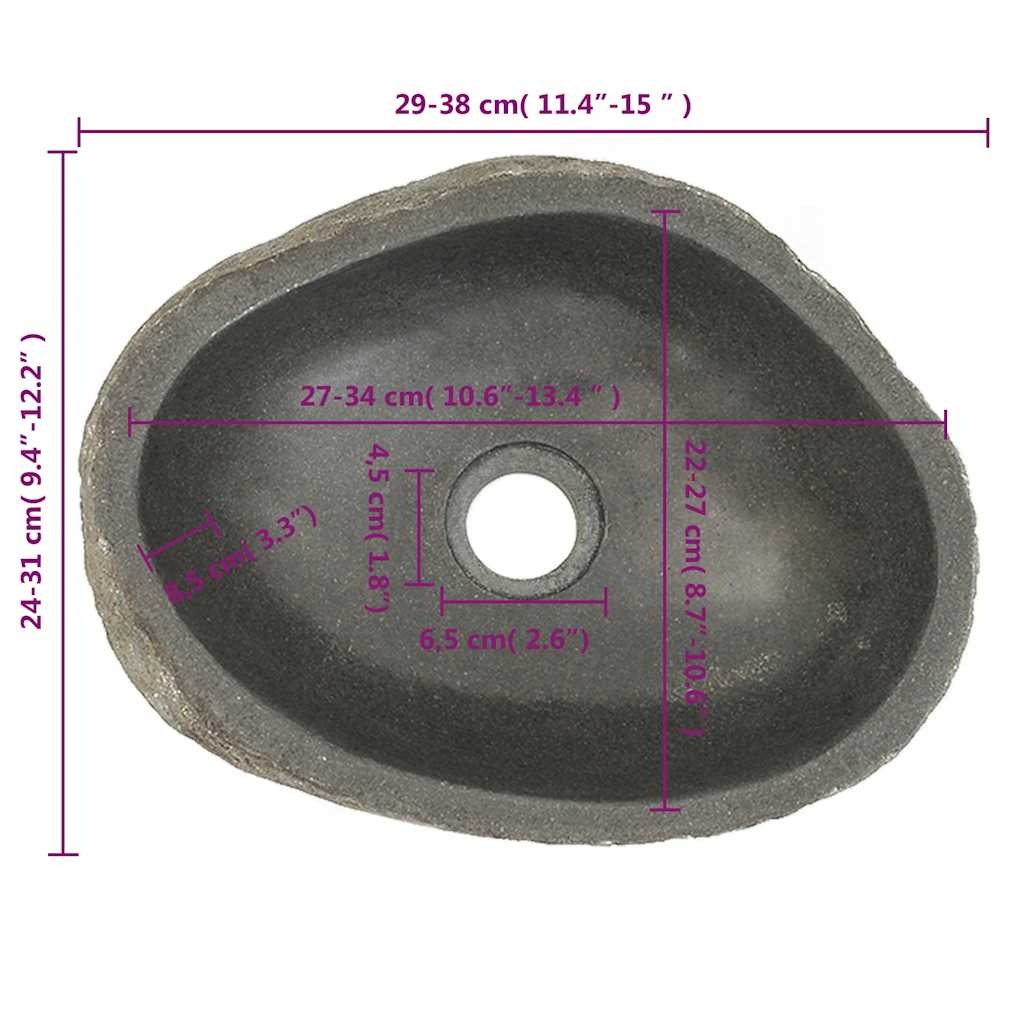 vidaXL Riviersteen Wastafel Ovaal - Uniek Design - 35% Korting!