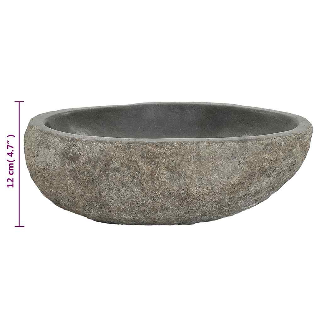 vidaXL Riviersteen Wastafel Ovaal - Uniek Design - 35% Korting!