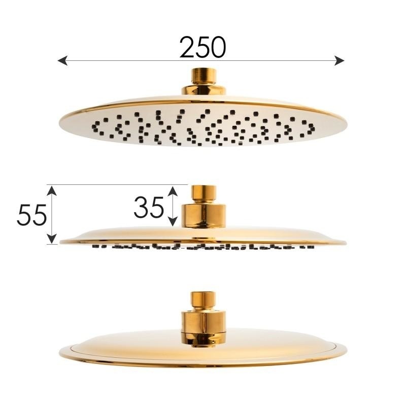 Regendoucheset Goud - Thermostaat - 25cm - 45% Korting!