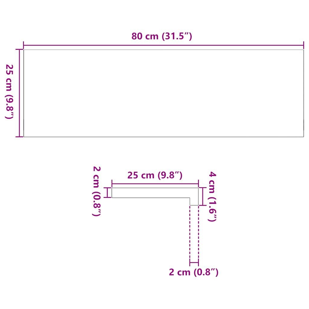 VidaXL Eiken Vensterbanken 80x25cm (2 st) - 41% Korting!