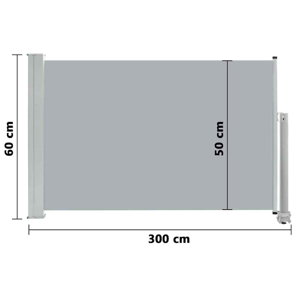 Uittrekbaar Tuinscherm Grijs 60x300 cm - 35% Korting!