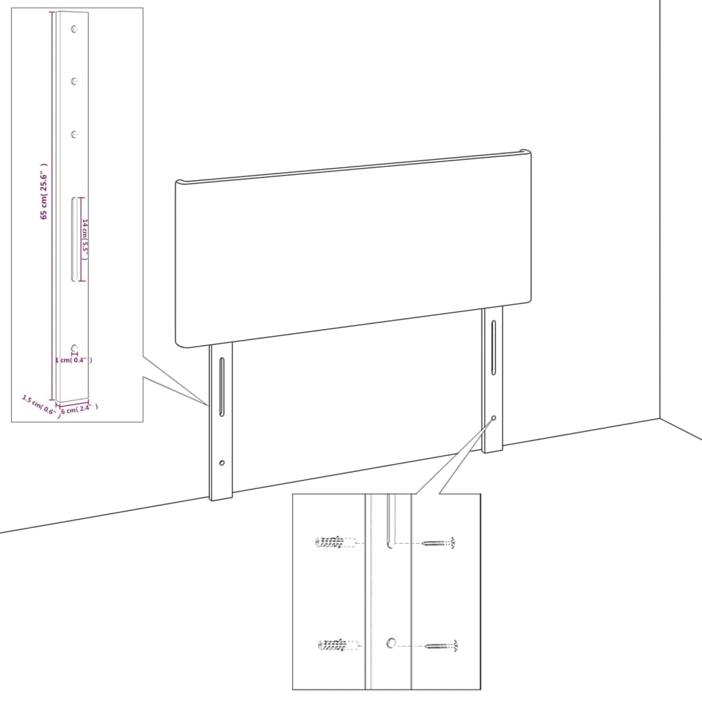 vidaXL Hoofdborden 2x Lichtgrijs 72cm - 35% Korting!
