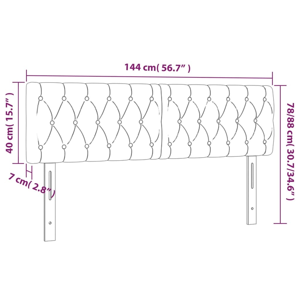vidaXL Hoofdborden 2x Lichtgrijs 72cm - 35% Korting!