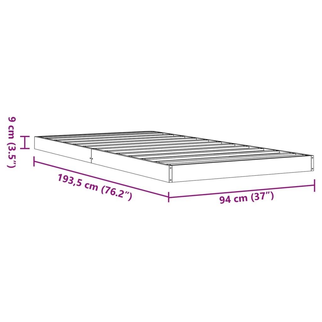 vidaXL Bedframe 90x190 Grenen Wasbruin -35% Korting!