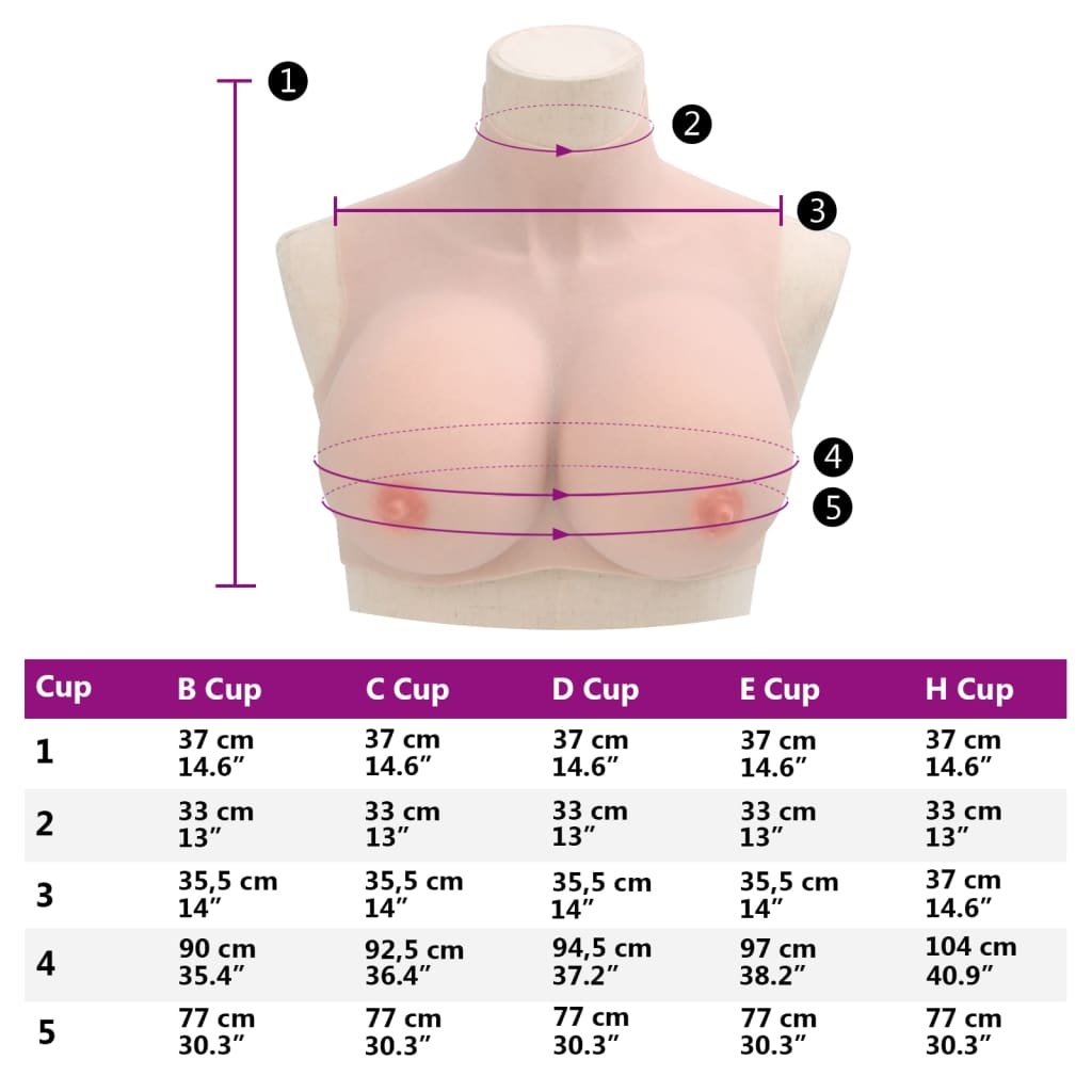 VidaXL Borstprothese H-Cup Silicone Kaukasisch - 35% Korting!