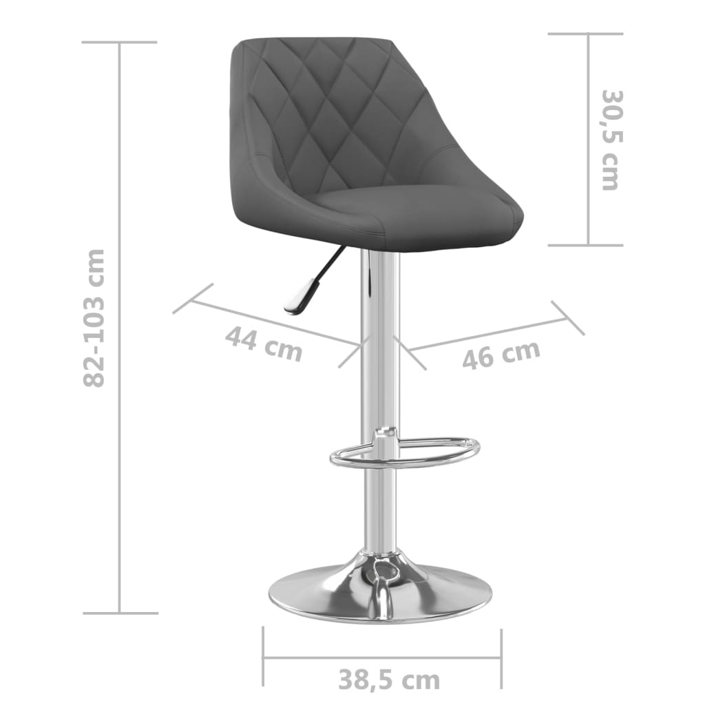 VidaXL Barkrukken (2x) Donkergrijs -35%! Fluwelen Comfort