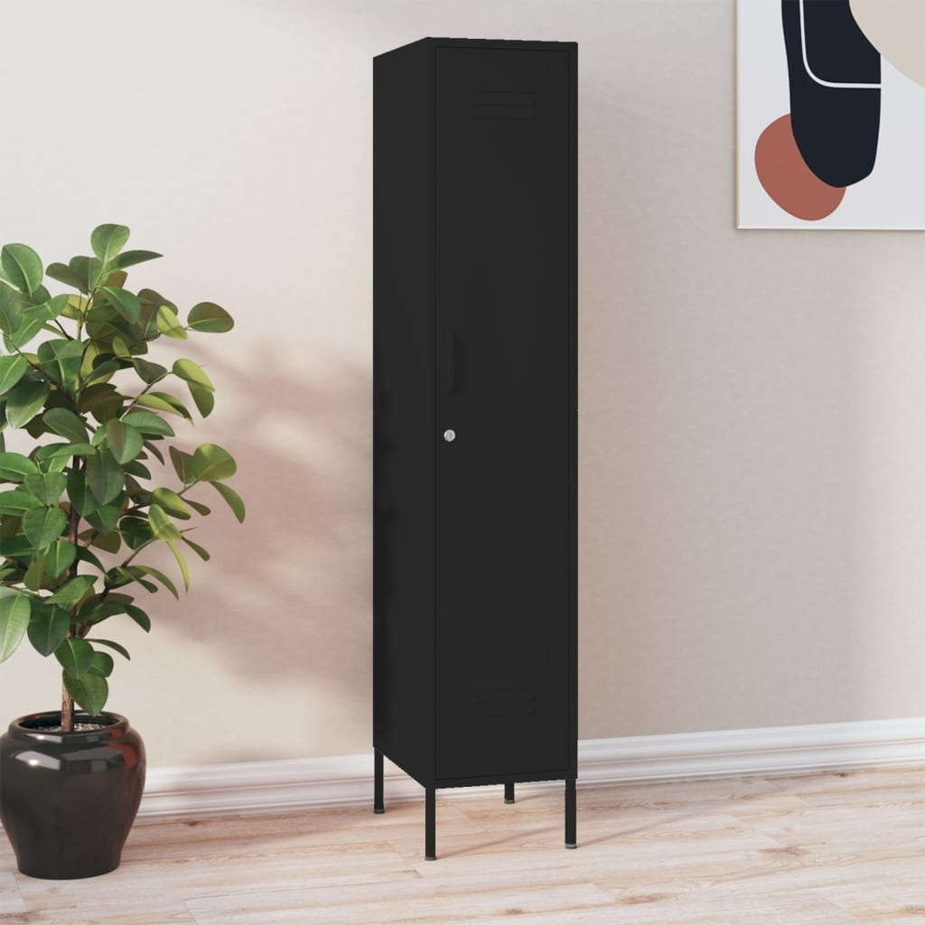 vidaXL Lockerkast Zwart Staal 35x46x180cm - 35% Korting!