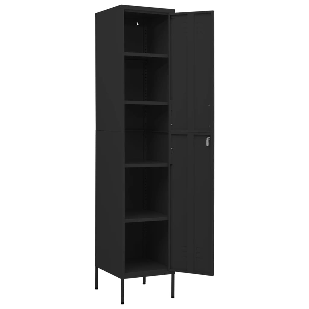 vidaXL Lockerkast Zwart Staal 35x46x180cm - 35% Korting!